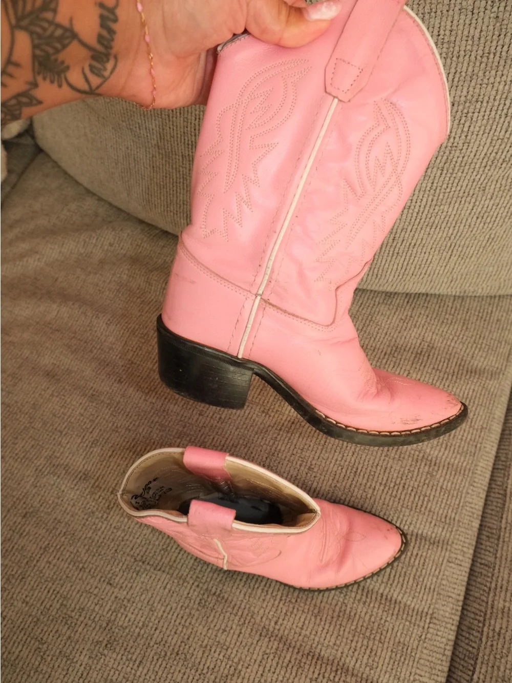 Pink Girls Western Cowboy Boots - Fashion Booties
